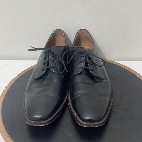 Johnston Murphy Shoes‎ Men 10.5 Henrick Plain Toe Black Full Grain Derby main image 5